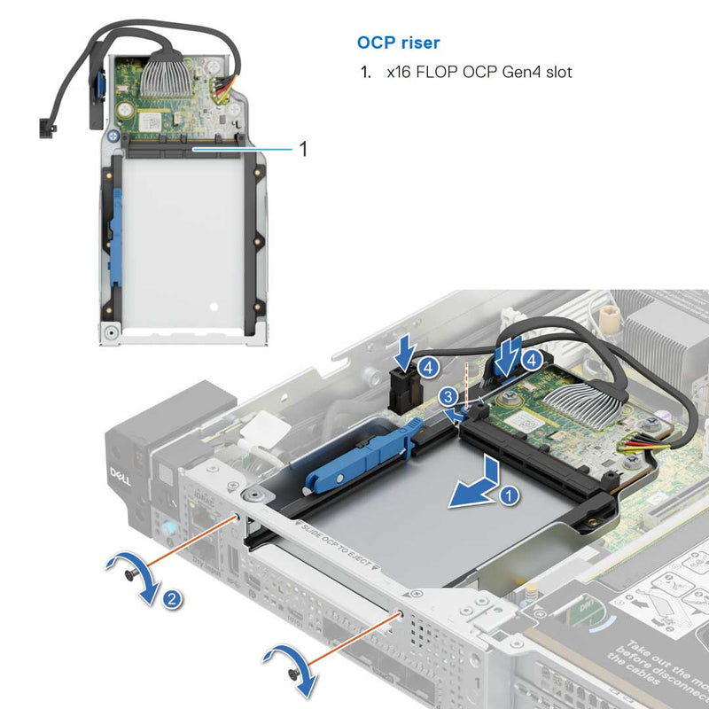 Dell PowerEdge XR5610 Riser Configuration 1 (R1 "lO1A" + R3)