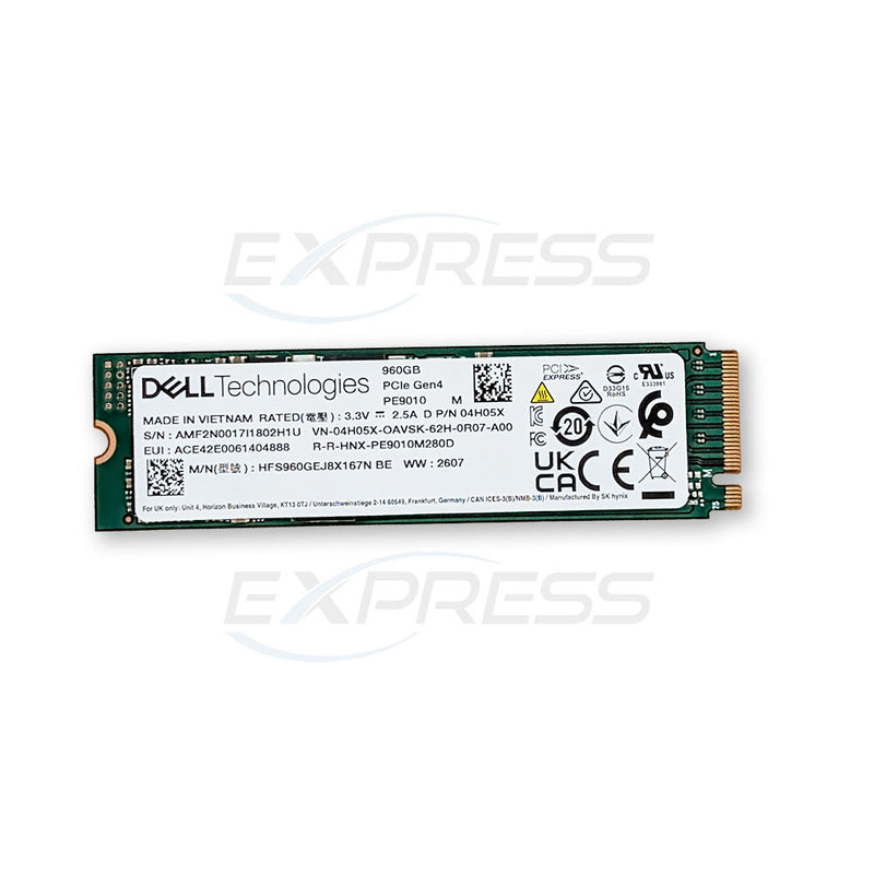 4H05X - Dell 960GB M.2 2280 NVMe (G4) RI SSD