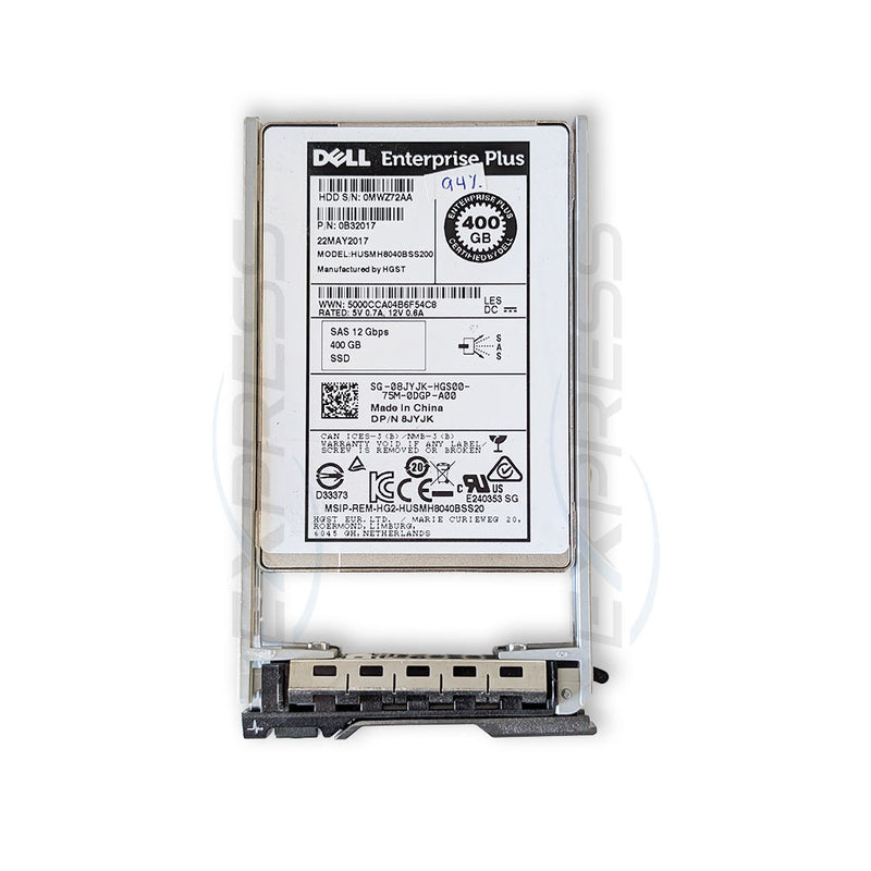 8JYJK - Dell 2.5" 400GB SAS 12Gbps MU SSD