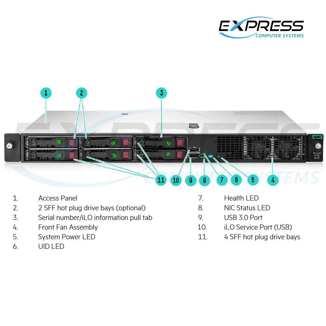 HPE ProLiant DL20 (G10) Entry Rack Server E-2224 1P 8GB 2LFF NHP | P17078-B21