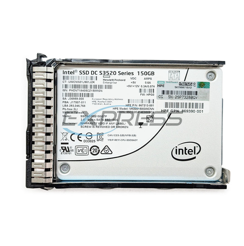 HPE 2.5" 150GB SATA 6Gbps RI SSD | 869575-001