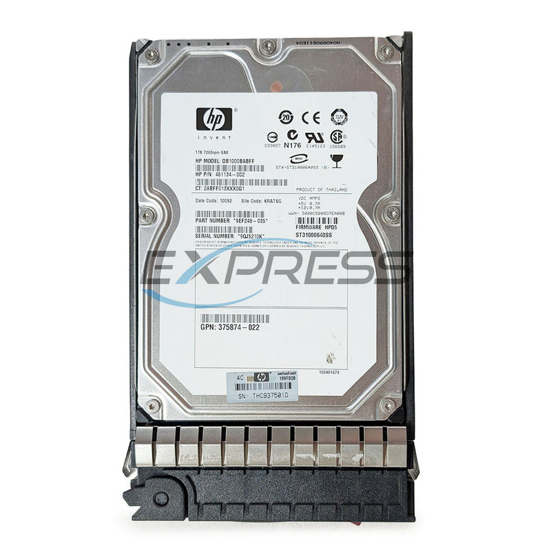 HPE 3.5" 1Tb7.2K SAS 3GB DP Midline HDD | 461289-001