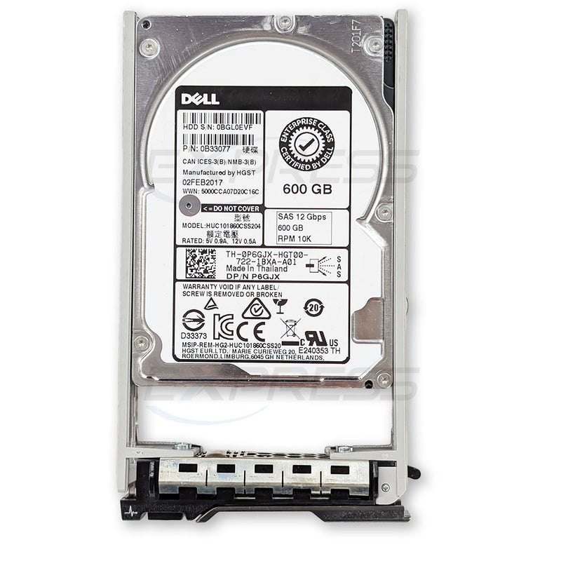 P6GJX - Dell 2.5" 600GB 10K SAS 12Gbps HDD