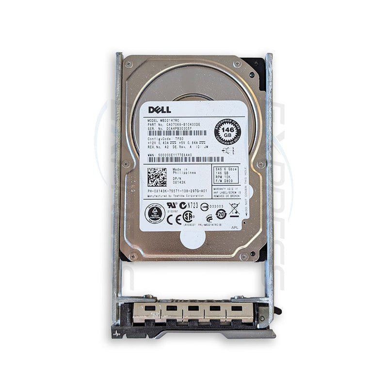X143K - Dell 2.5" 146GB 10K SAS 6Gbps HDD