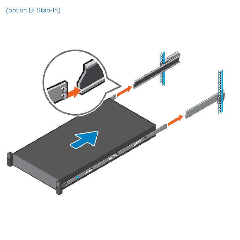 Dell B25 Drop-In/Stab-In Generic Tool-Less 4-Post Rail Kit | JWD3J