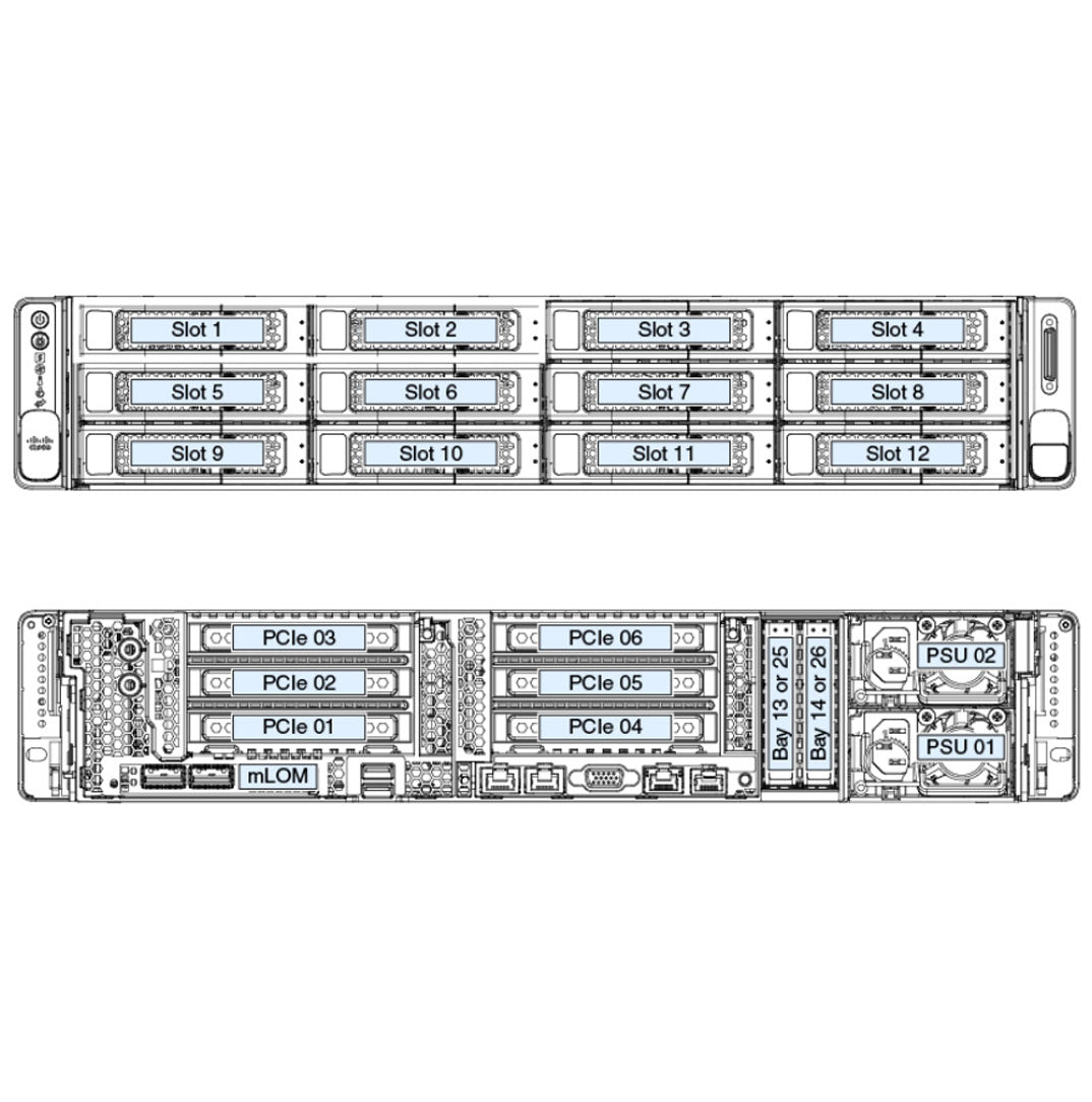 Cisco Hyperflex Hx240C M5 12 Lff Rack Server Chassis | HX240C-M5L