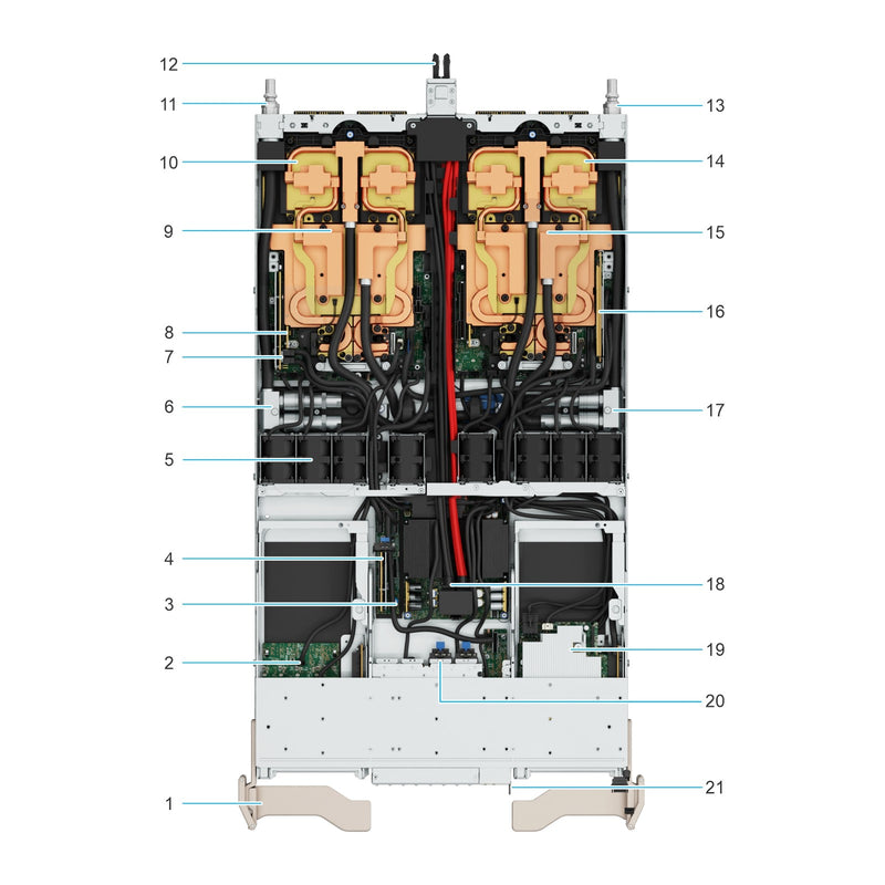 Dell PowerEdge XE9712 internal view, 2x GB300 superchips
