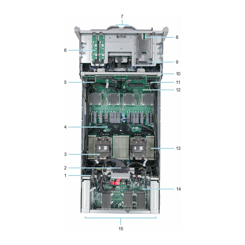 Dell PowerEdge XE9785 HPM sled, inside view