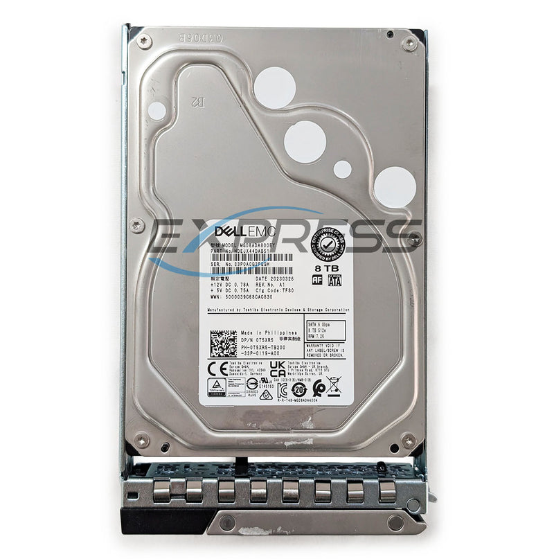 Dell 3.5" 8TB 7.2K SATA 6Gbps 512e HDD | T5XR5
