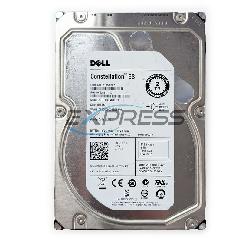 Dell 3.5" 2TB 7.2K NL-SAS 6Gbps HDD | 67TMT