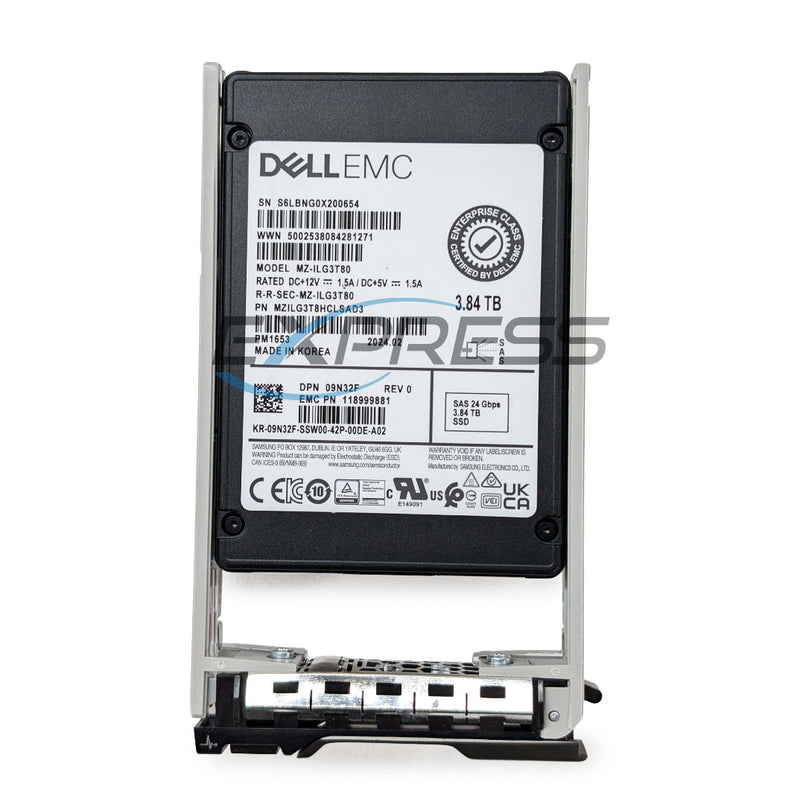 Dell 2.5" 3.84TB SAS 12Gbps RI 512e ISE 1 DWPD SSD | 9N32F