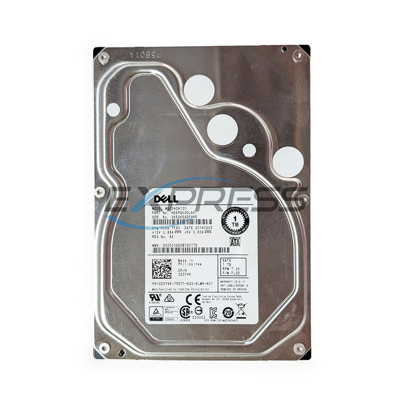 Dell 3.5" 1TB 7.2K SATA 6Gbps HDD | D3YV6