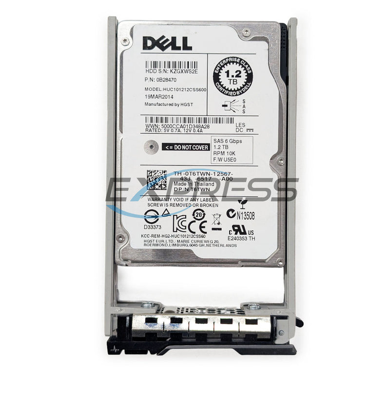 Dell 1.2TB 2.5" 10K SAS 6Gbps HDD | T6TWN