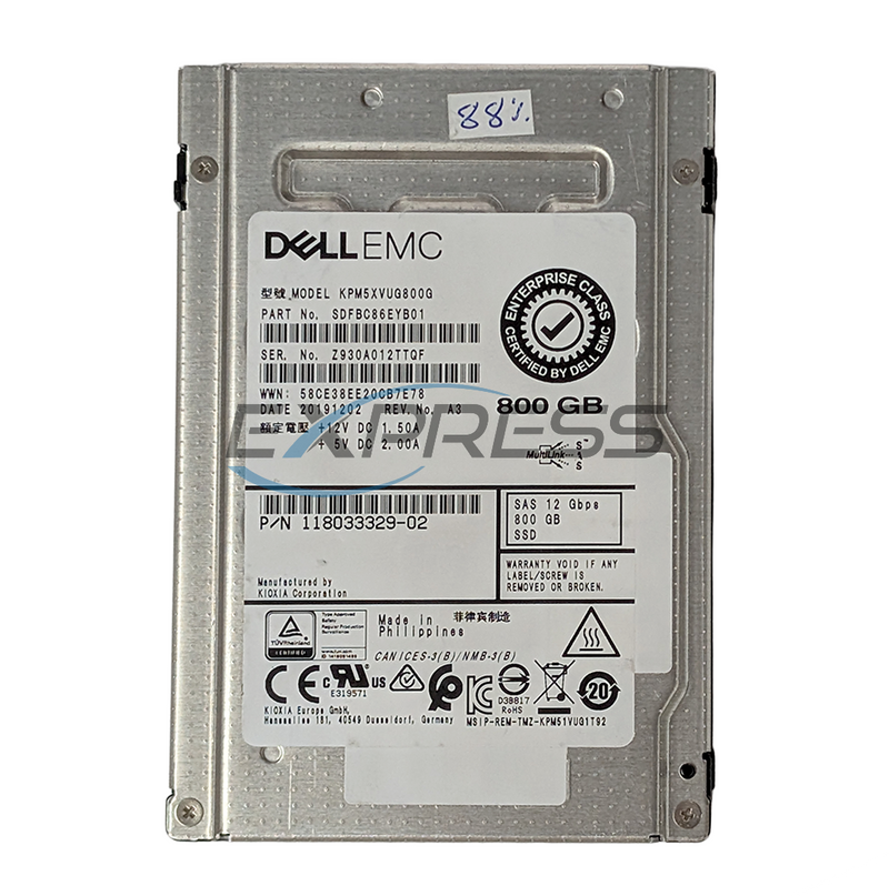 Dell Emc 2.5" 800GB SAS 12Gbps SSD | 118033329-02