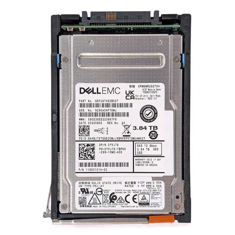 Dell EMC 2.5" 3.2TB/3.84TB SAS 12Gbps RI SED SSD (118001014-02) | YVJ78