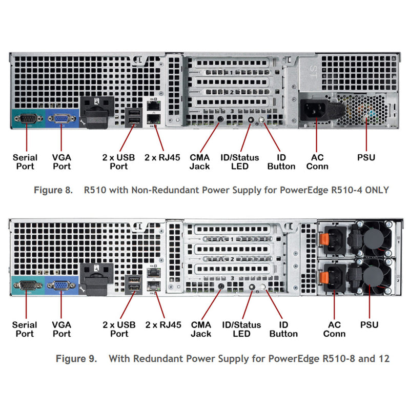 PER510-8x3.5 | Refurbished Dell PowerEdge R510 Rack Server Chassis (8x3.5")