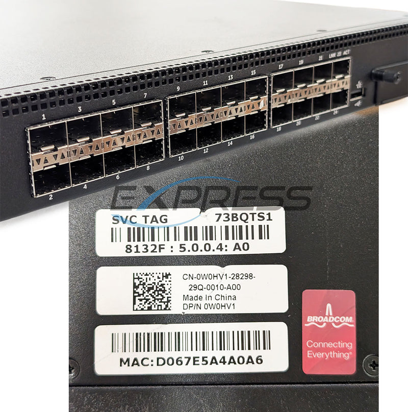 Dell Powerconnect 8132F 24 Port 10GbE SFP+ Switch | W0HV1