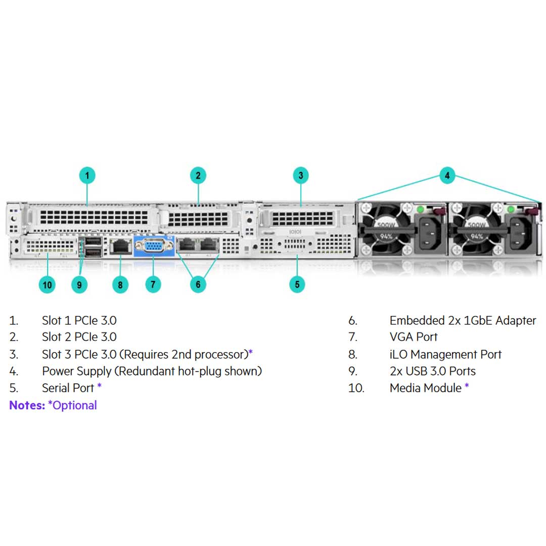 HPE ProLiant DL160 (G10) 3206R 1.9GHz 8 Core 1P 16GB-R S100i 4LFF 500W PS Server | P35514-B21