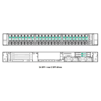 HPE ProLiant DL380 (G11) 6426Y 2.5GHz 16 Core 1P 32GB-R MR408I-O NC 8SFF 800W PS Server | P60637-B21