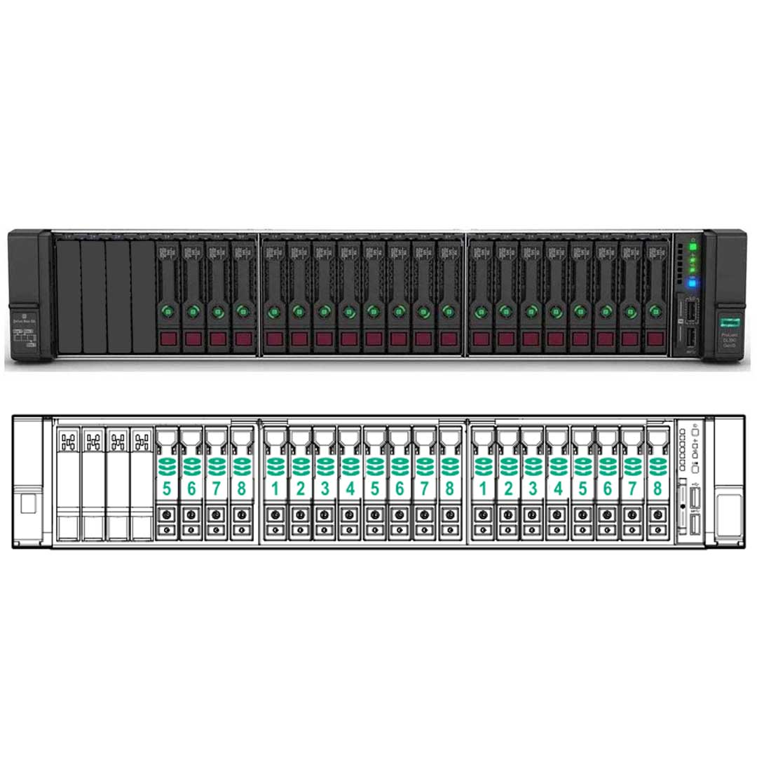HPE ProLiant DL380 (G10) 4208 2.1GHz 8C 1P 32GB-R P408i-A NC 8SFF 500W PS Server | P23465-B21
