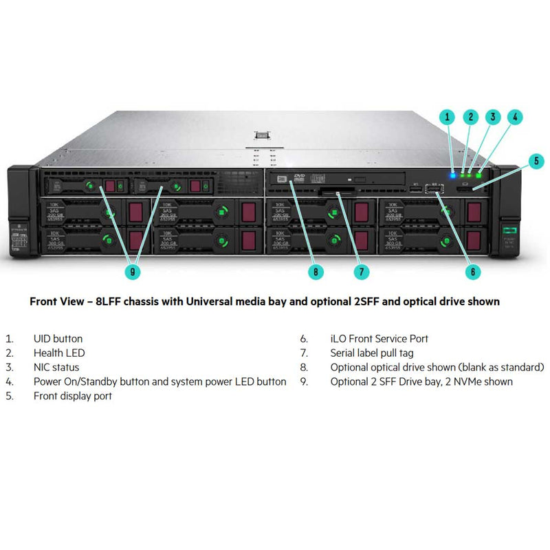 HPE ProLiant DL380 (G10) 4214 1P 16GB-R P816i-A 12LFF 800W PS Server | P02468-B21