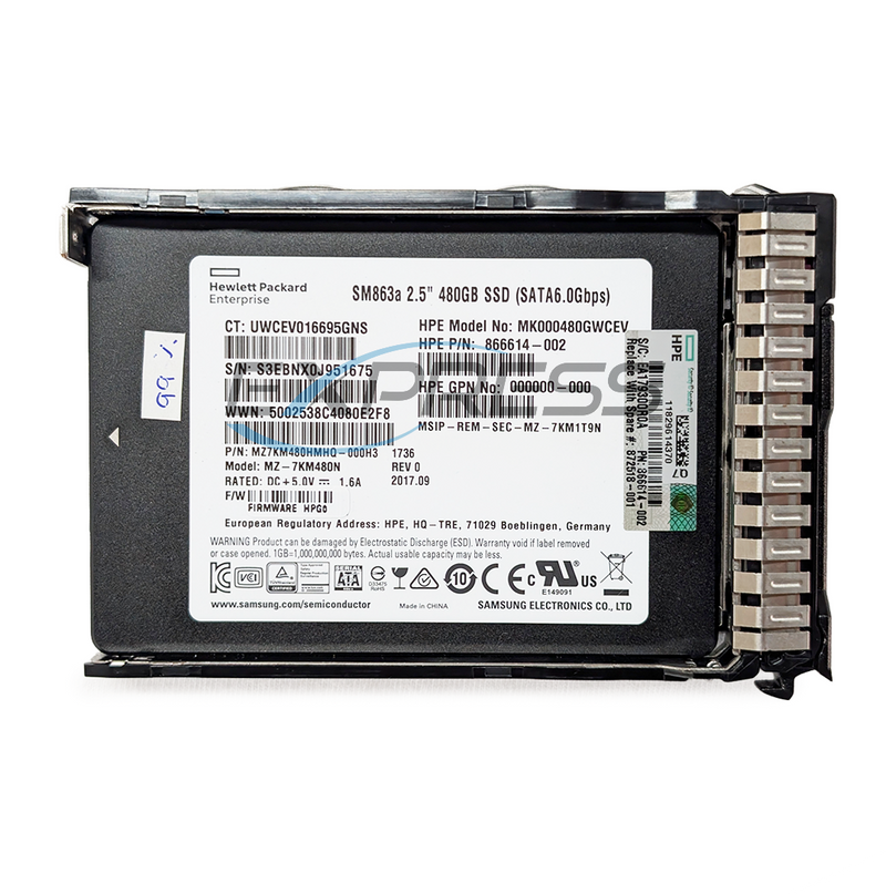 HPE 2.5" 480GB SATA 6Gbps MU SSD | 872518-001
