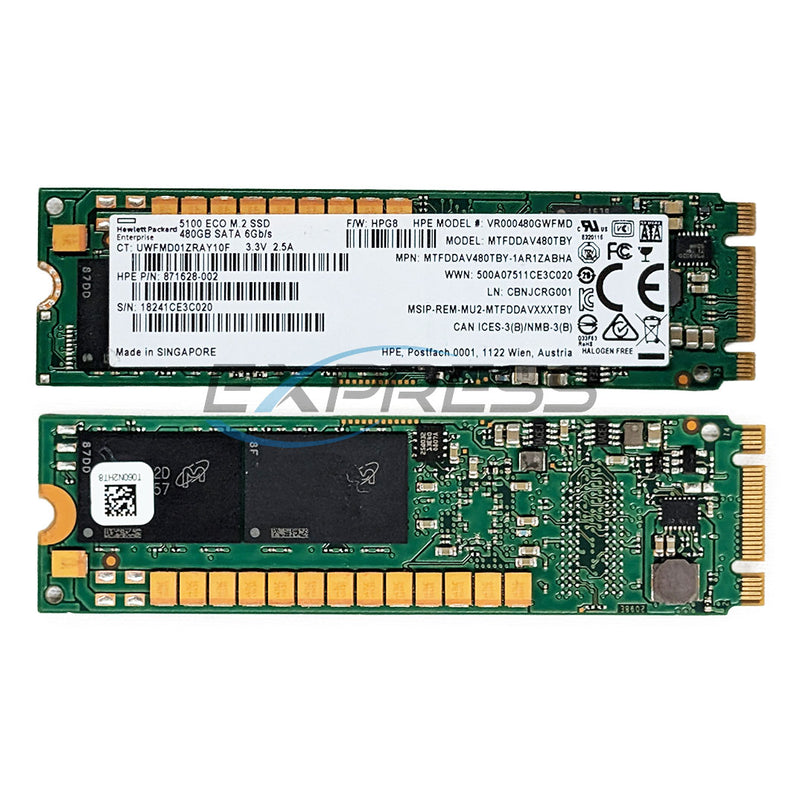 HPE M.2 480GB SATA 6Gbps 5100 Eco SSD | 871628-002