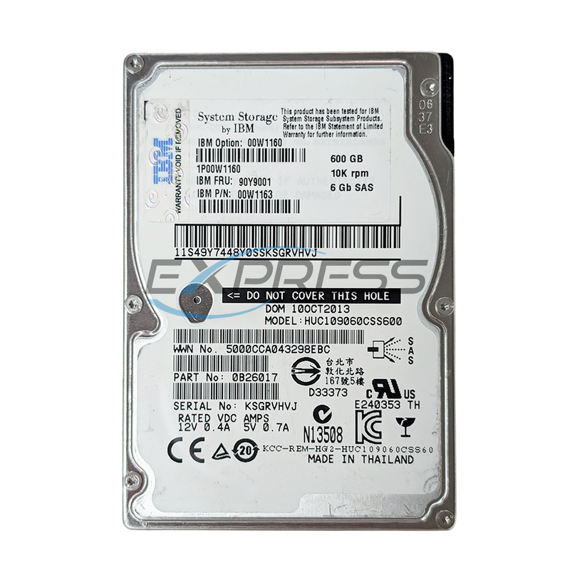 Ibm 2.5" 600GB 10K SAS 6Gbps HDD | 90Y9001
