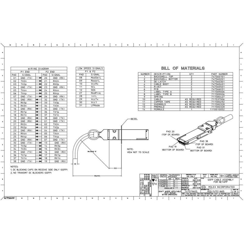 NetApp X6559-R6 - 5m Data Cable with Plug QSFP/QSFP | SAS Cntlr-Shelf/Shelf-Shelf/HA,