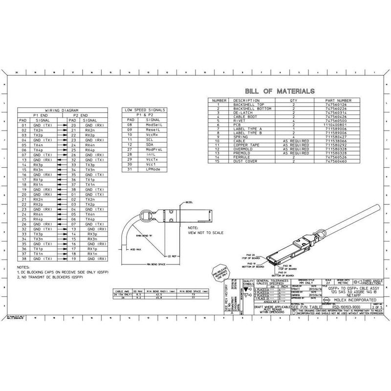 NetApp X66201A-R6 - 1m Data Cable with Plug QSFP+/QSFP+ | HA, CU, 1.0m