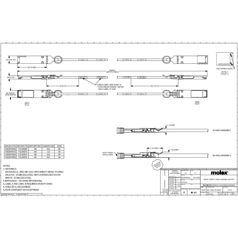 NetApp X66211B-5-C - 5m Data Cable with Plug QSFP28/QSFP28 | QSFP28-QSFP28, Cu,