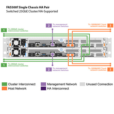 NetApp FAS500f Single Chassis HA Pair Filer Head (FAS500f-1C)