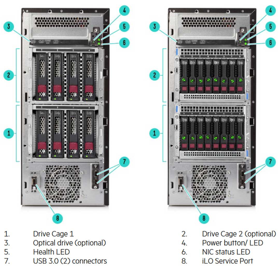Hpe Proliant Ml110 Gen10 Tower Server 4 Lff Non-Hot-Plug Chassis | 872305-B21