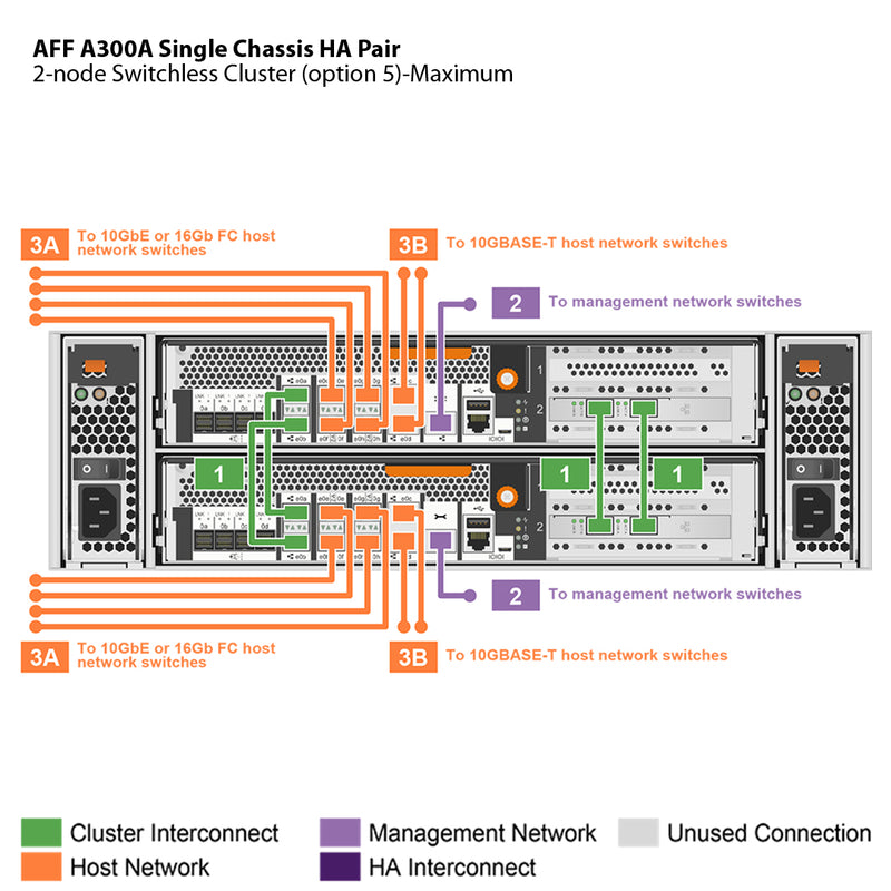 NetApp AFF A300 Single Chassis HA Pair Filer Head (AFF-A300A)