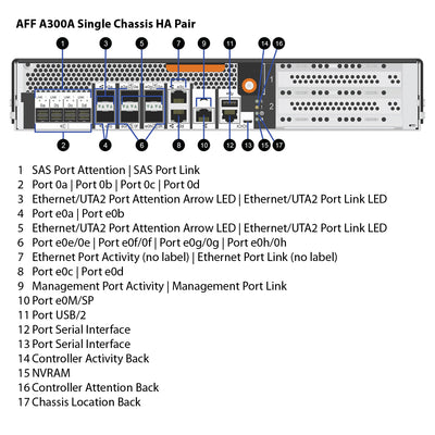 NetApp AFF A300 Single Chassis HA Pair Filer Head (AFF-A300A)