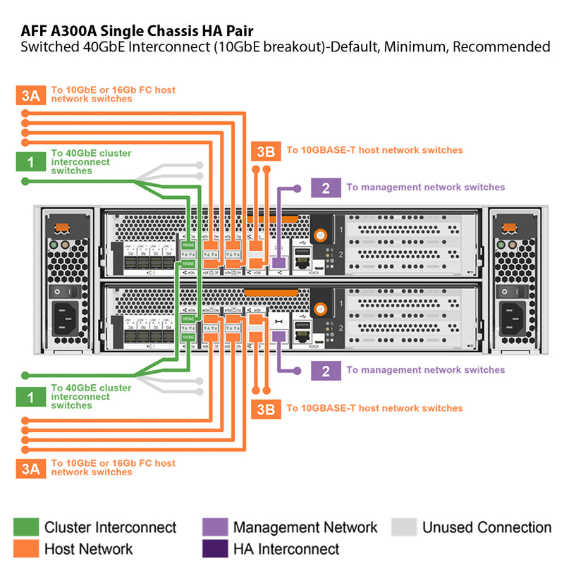 NetApp AFF A300 Single Chassis HA Pair Filer Head (AFF-A300A)