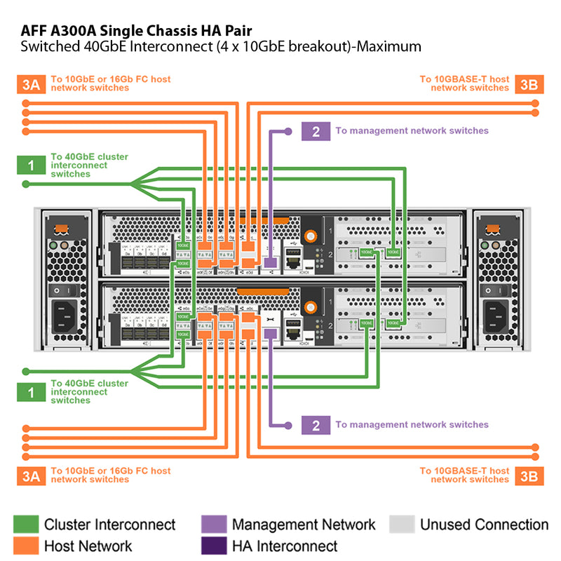 NetApp AFF A300 Single Chassis HA Pair Filer Head (AFF-A300A)