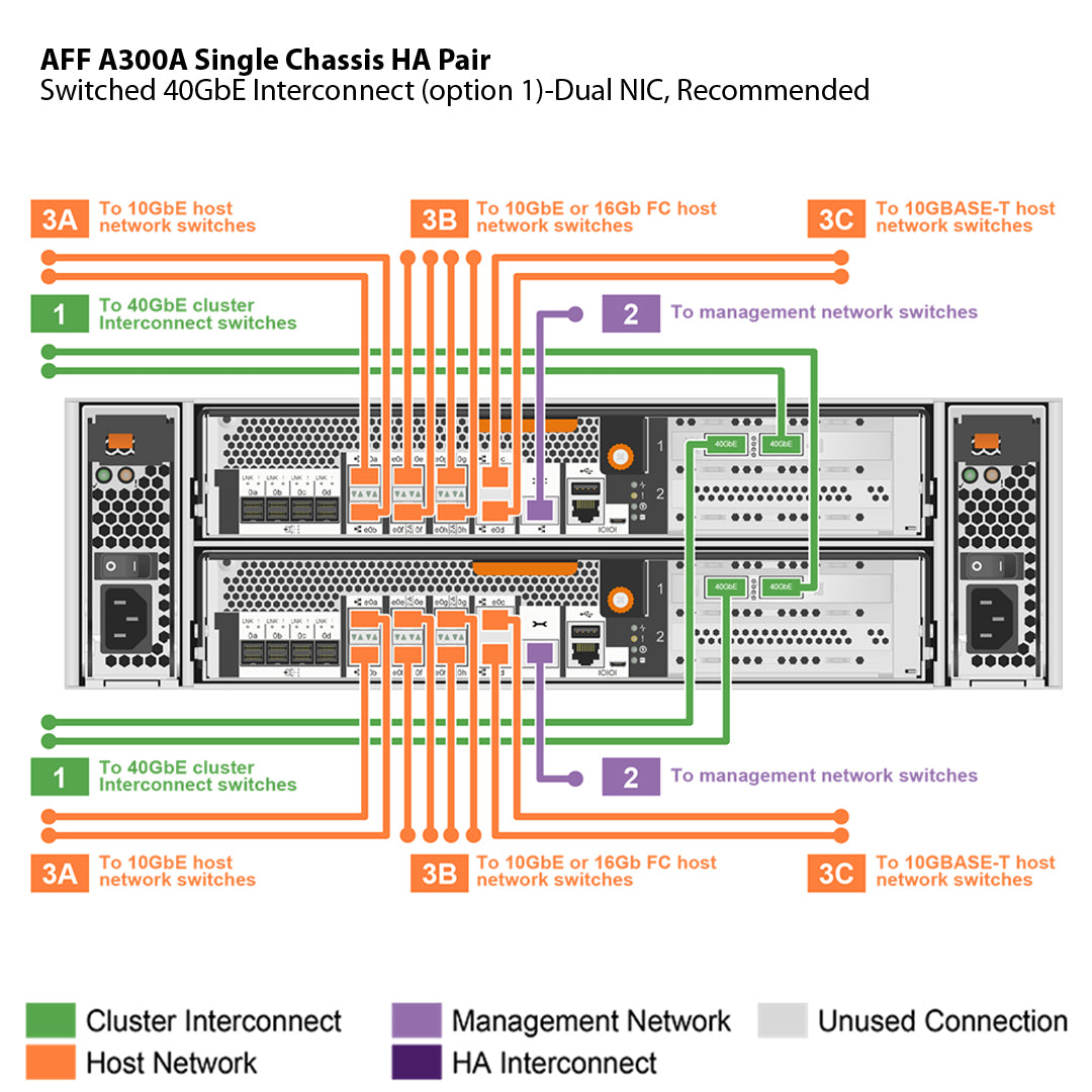 NetApp AFF A300 Single Chassis HA Pair Filer Head (AFF-A300A)