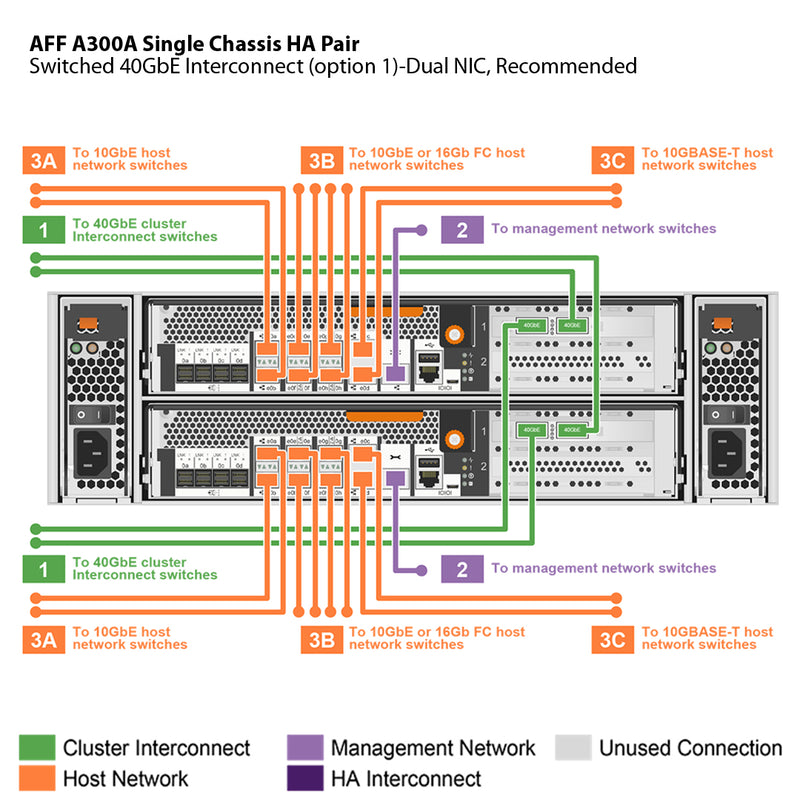 NetApp AFF A300 Single Chassis HA Pair Filer Head (AFF-A300A)