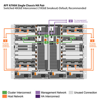 NetApp AFF A700 Single Chassis HA Pair Filer Head (AFF-A700A)