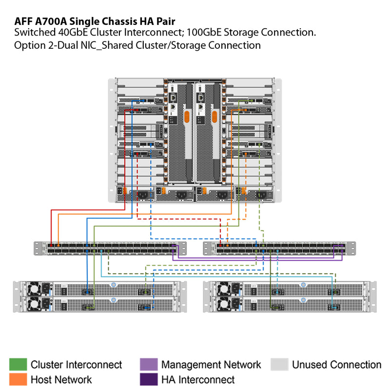 NetApp AFF A700 Single Chassis HA Pair Filer Head (AFF-A700A)