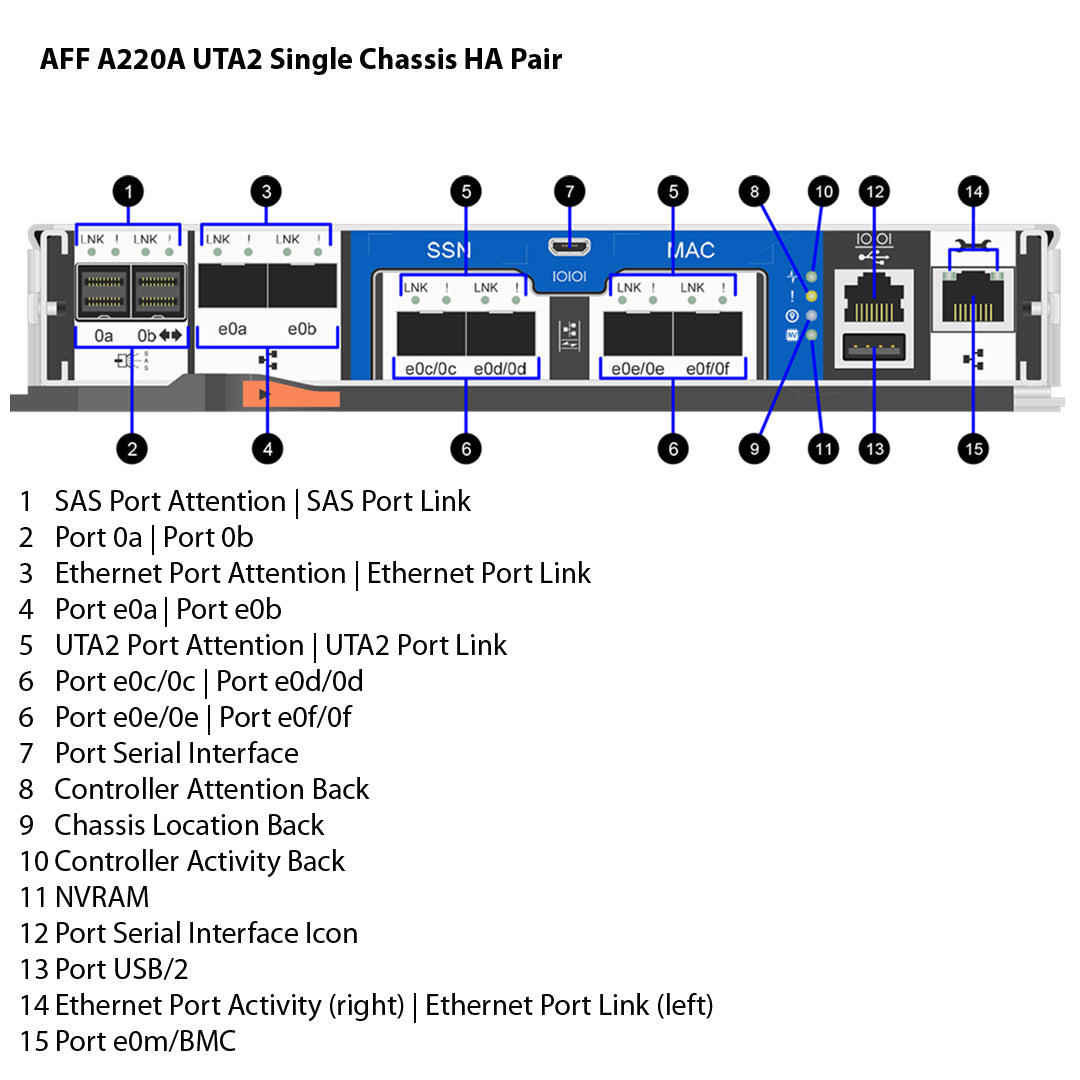NetApp AFF A220A UTA2 Single Chassis HA Pair Filer Head (AFF-A220A-UTA2)