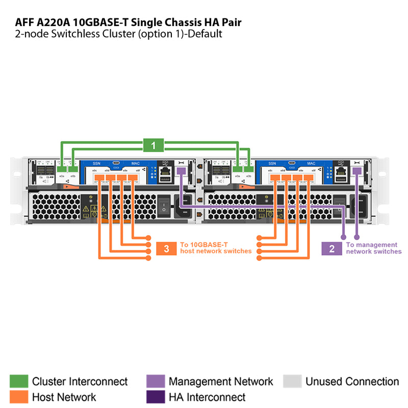 NetApp AFF A220A 10GBASE-T Single Chassis HA Pair Filer Head (AFF-A220A-10GBASE-T)