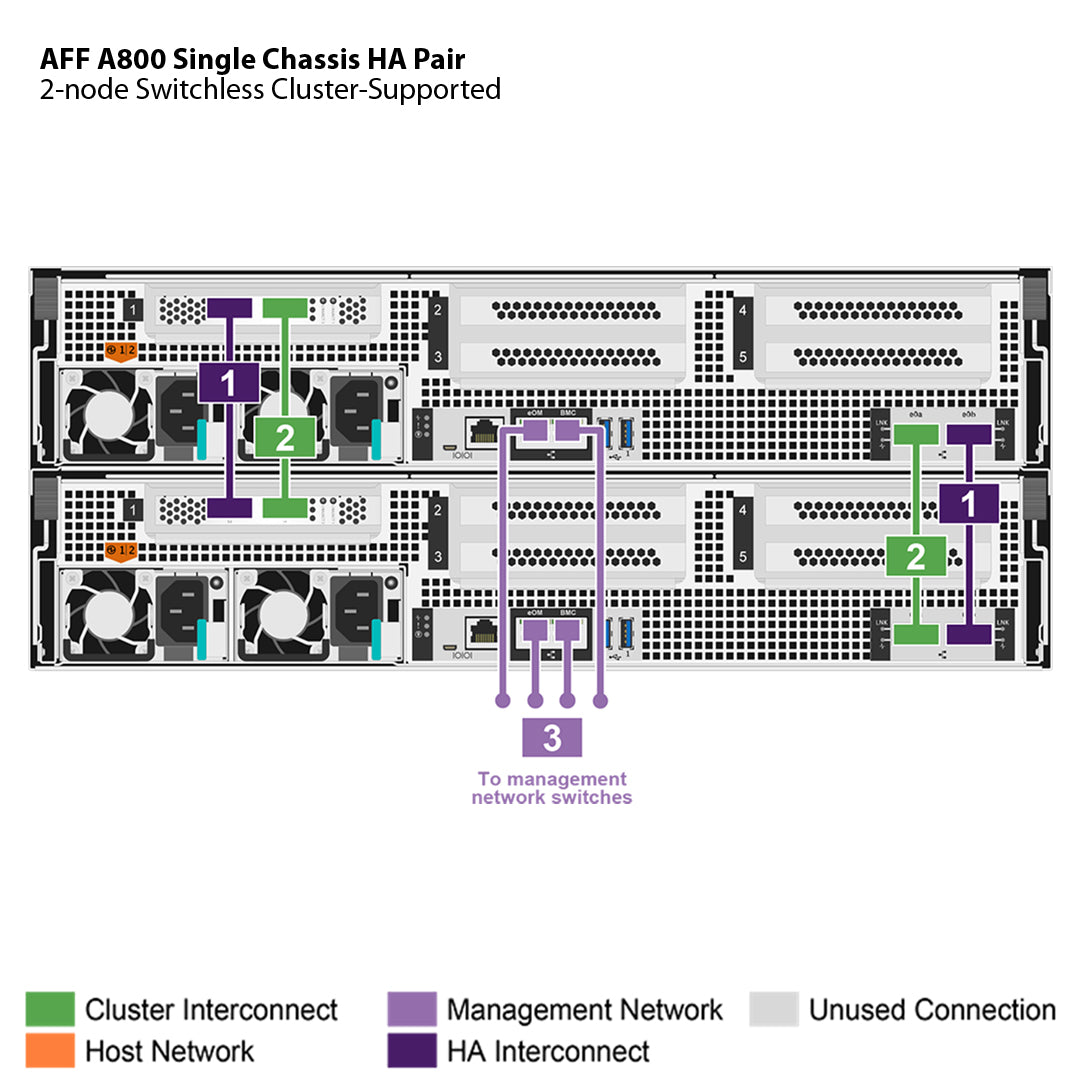 NetApp AFF A800 Single Chassis HA Pair Filer Head (AFF-A800A)