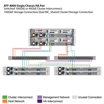 NetApp AFF A800 Single Chassis HA Pair Filer Head (AFF-A800A)