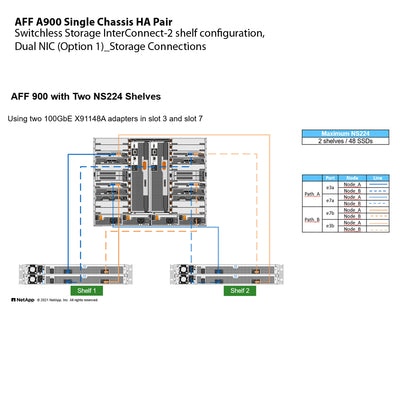 NetApp AFF A900 Single Chassis HA Pair Filer Head (AFF-A900A)