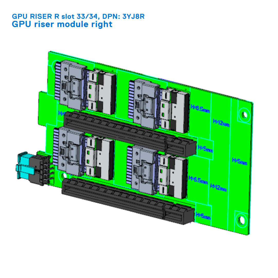 Dell Poweredge R750Xa GPU Riser Right | 12XPY