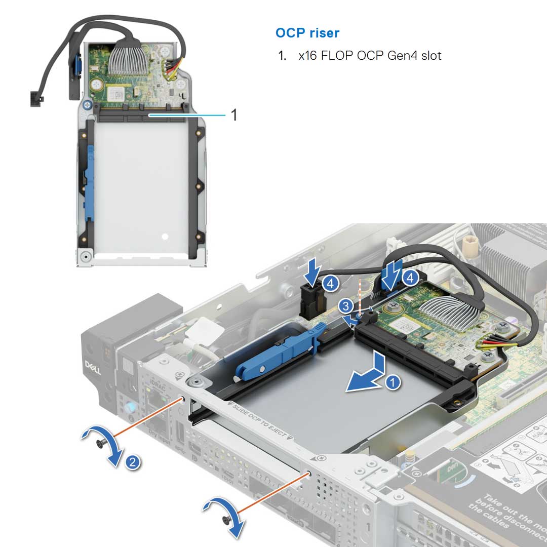 Dell PowerEdge XR5610 I01A OCP (FLOP) Riser