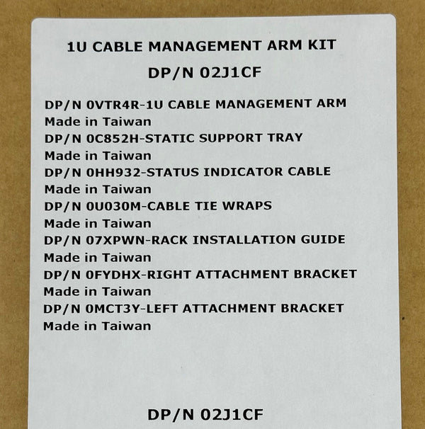 Dell PowerEdge 1U Cable Management Arm Kit | 2J1CF