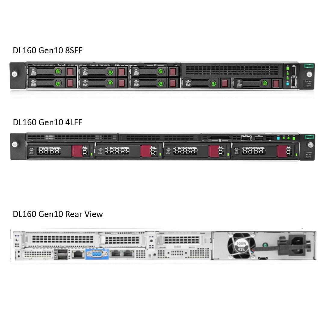 HPE ProLiant DL160 (G10) 4210R 2.4GHz 10 Core 1P 16GB-R S100i 4LFF 500W PS Server | P35515-B21